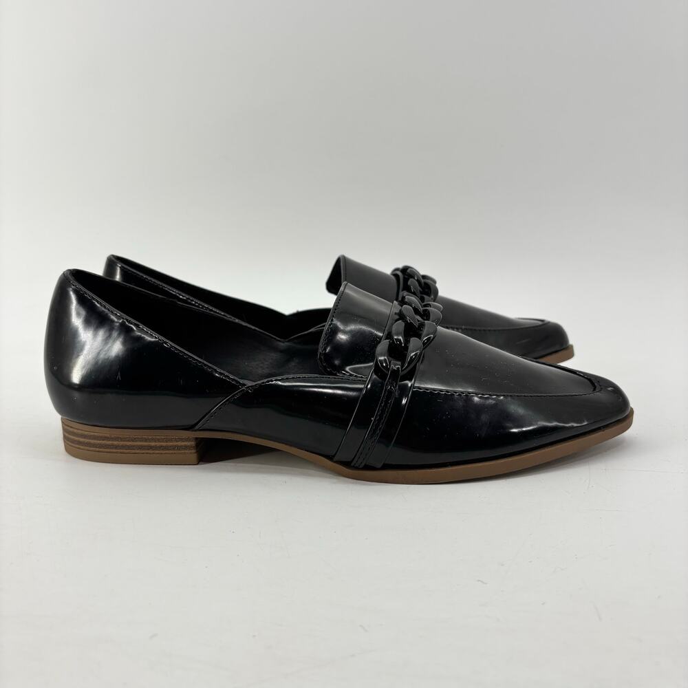 LC Lauren Conrad Demii Womens 9.5 Black Faux Patent Leather Loafer - Picture 2 of 13
